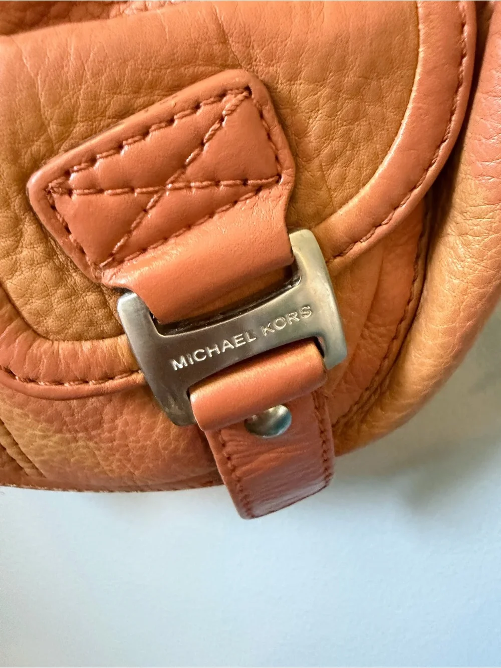 Michael Kors Ranger Hobo Bag Burnt Cognac Leather Cargo Shoulder Purse